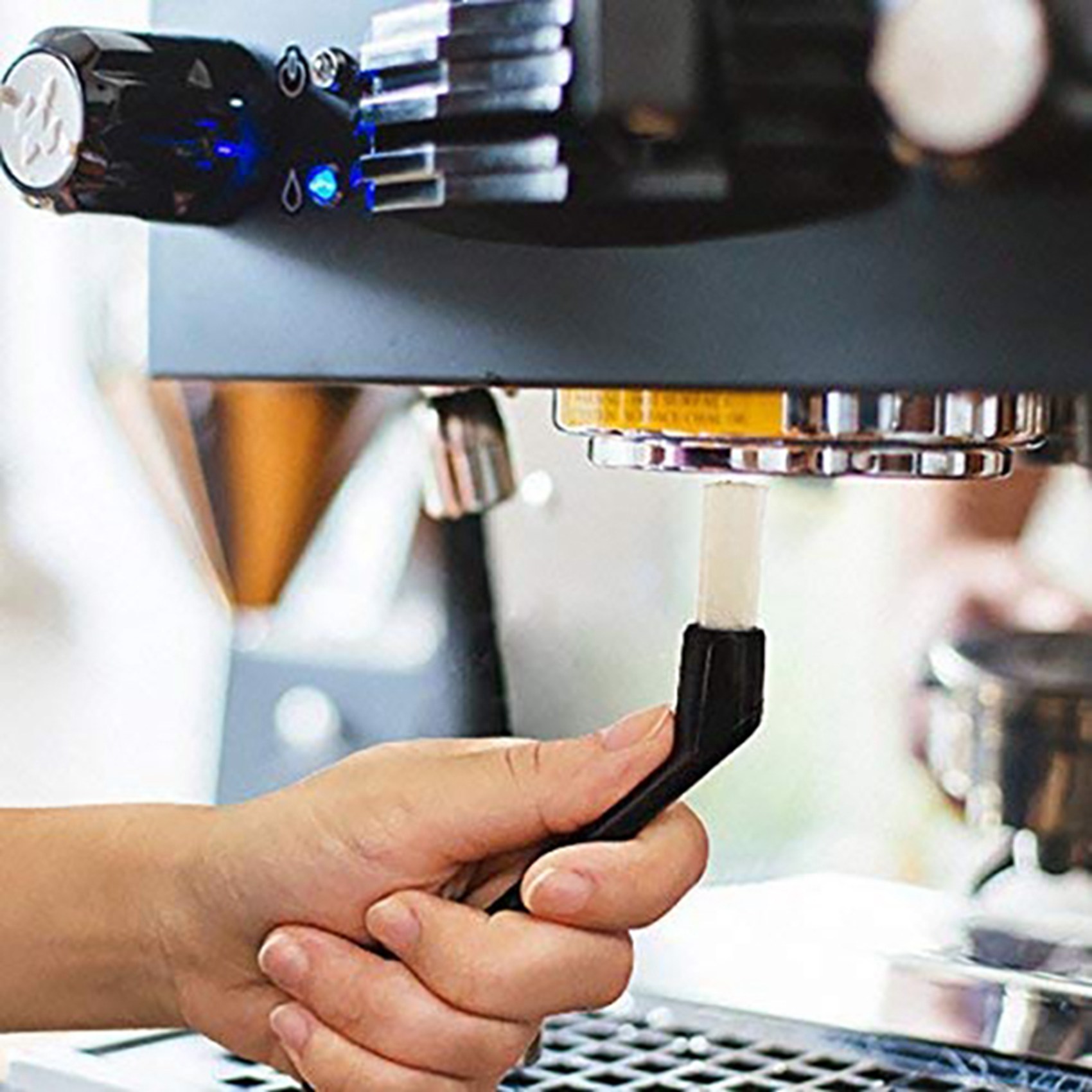 Group Head Brush - BYBS-Coffee Machine Cleaning Brush With Spoon