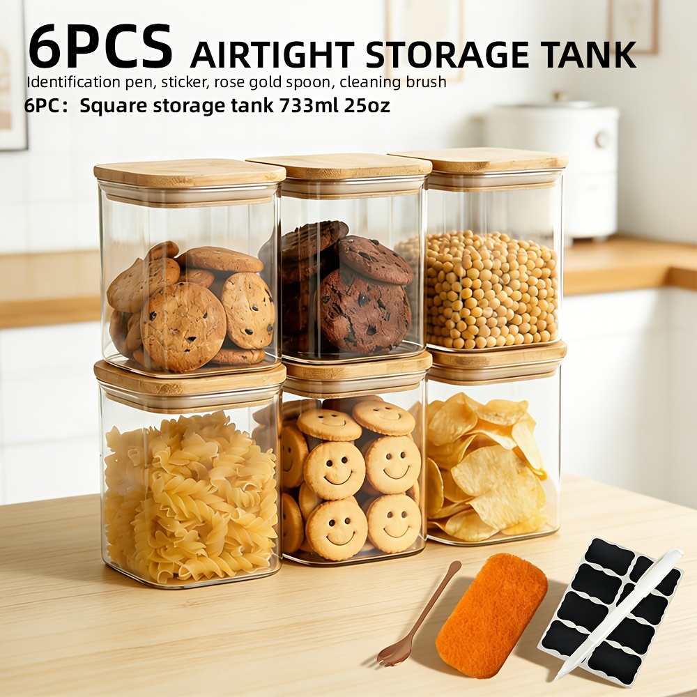 6/9pcs Set of Glass Storage Ja - Coffee Equipment Used avaliação e preço